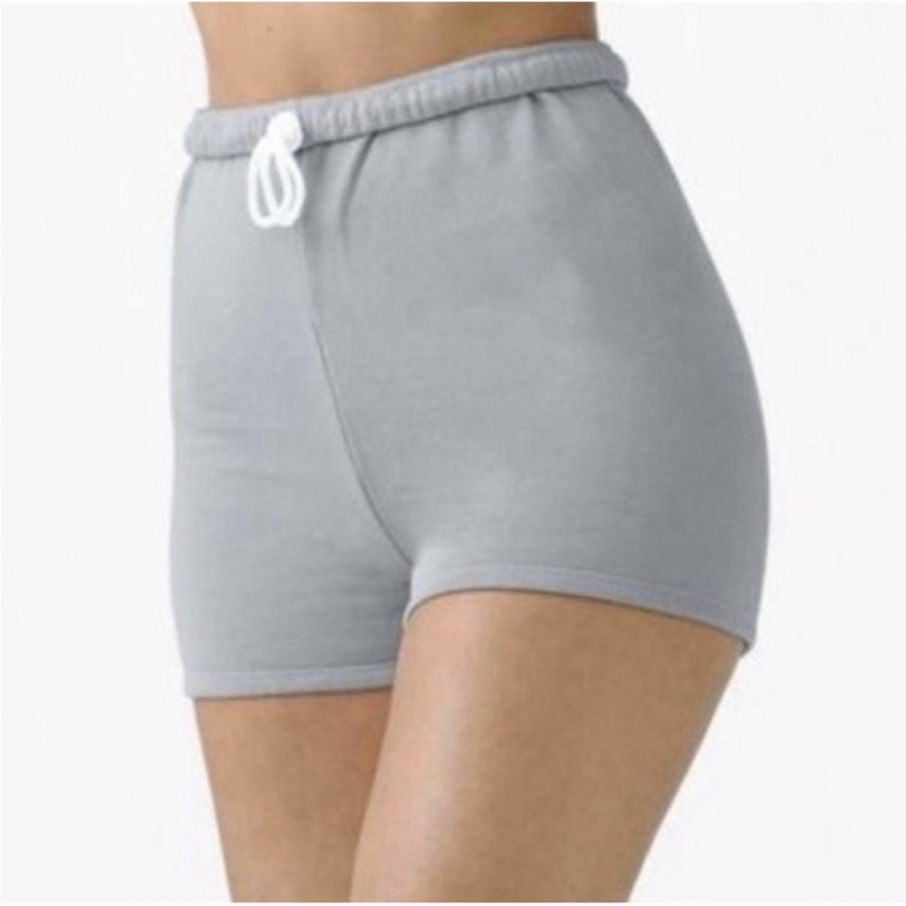 JOAH BROWN‎ Gray Terry Fitted Sweat Shorts Drawstring Waist Size XS Small New